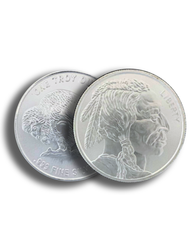 1 Oz .999 Silver Buffalo Ag Round Bu - Buffalo Indian Stamped - In Stock!!