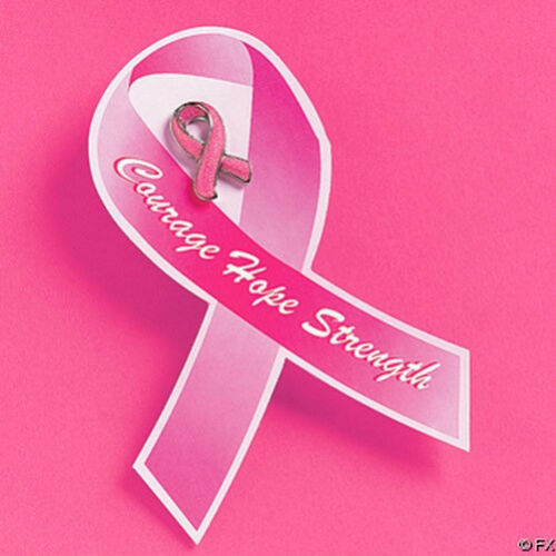 120 Pink Breast Cancer Awareness Metal Glitter Pins