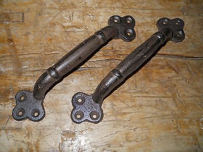 4 Large Cast Iron Antique Style Rustic Barn Handle, Gate Pull, Shed Door Handles