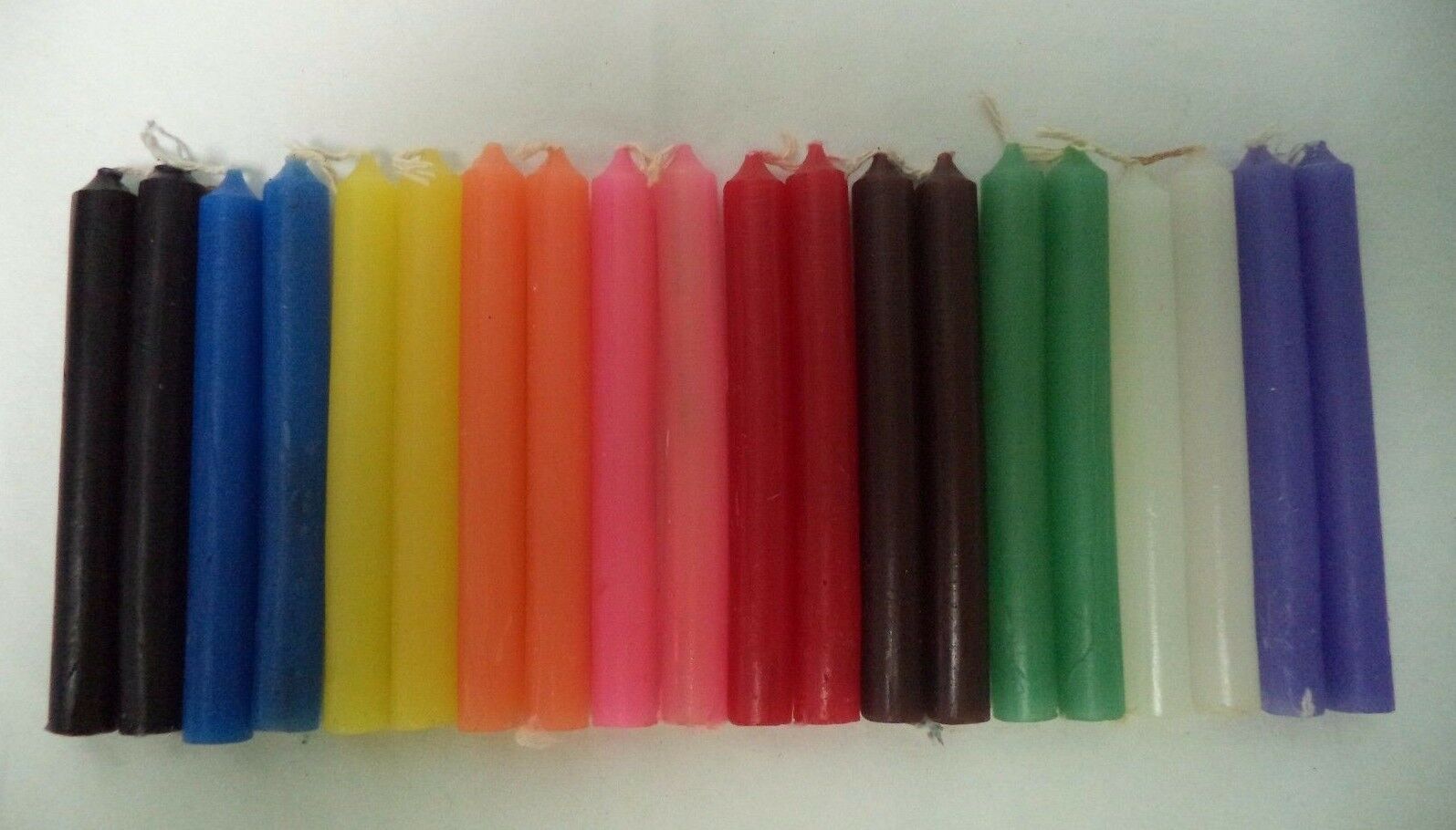 Set Of 20 Mixed Color / Assorted Spell / Chime Candles, 4" X 1/2" 10 Colors