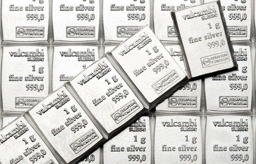 10 X 1 Gram Valcambi Suisse Silver Bars | .999 | Lot Of 10 | Volume Pricing