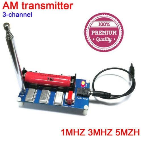 3-channel Am Radio Transmitter W/ Antenna Audio Cable 1mhz 3mhz 5mhz Finished 1p