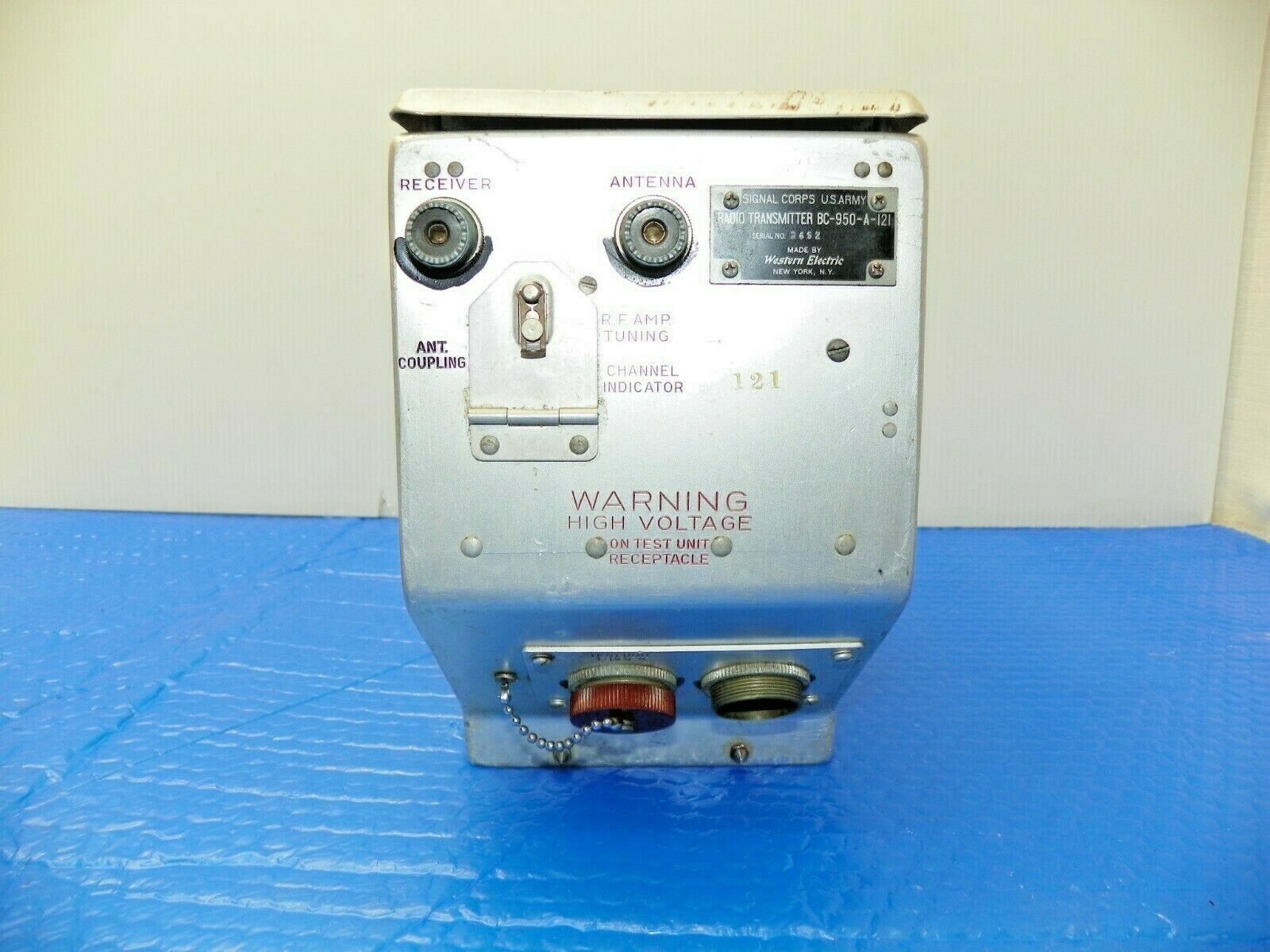 Us Army Signal Corps Bc-950-a-121 Radio Transmitter Serial # 3652 Untested Unit