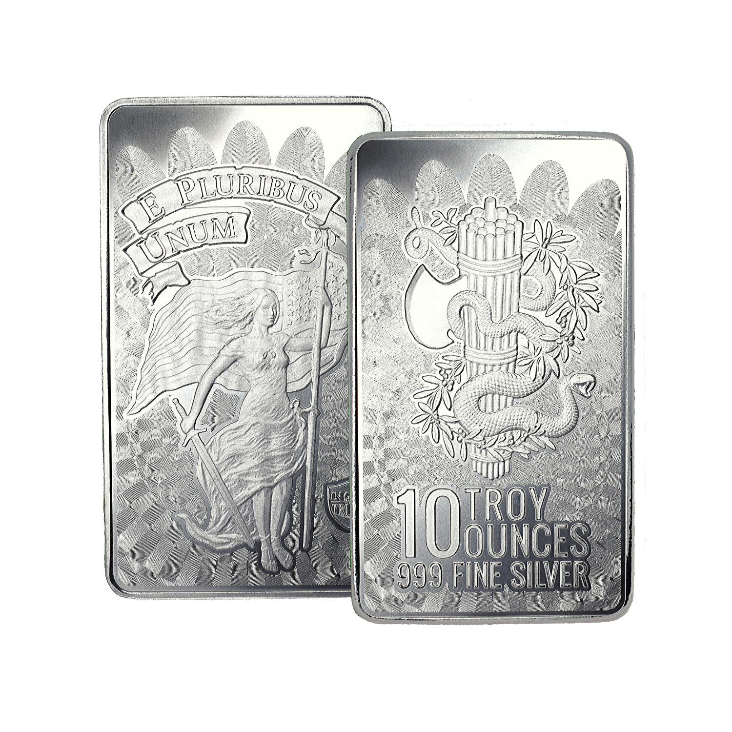 10 Oz .999 Ag Silver Bar Bu - Lady Liberty Unity Symbol - Sealed - In Stock!!!
